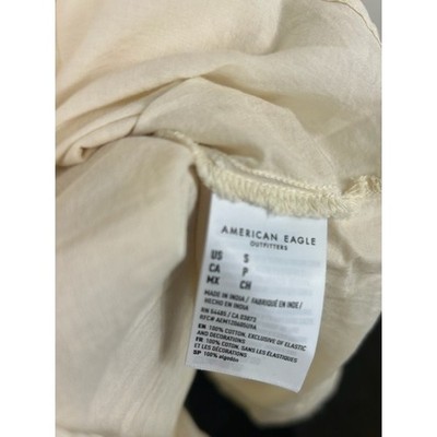 American Eagle Dress Womens Size Small Cream Smocked Square Neck Mini Milkmaid - Image 5