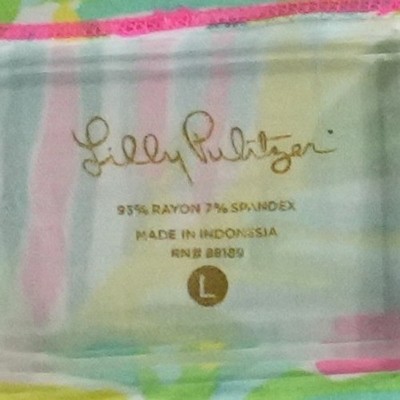 Lilly Pulitzer Dress Women's Size Large Green Pink Palm Leaf Sophie Shift - Image 4