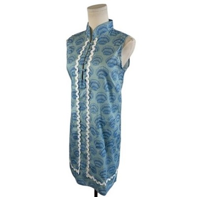 New Sail to Sable STS Short Ric Rac Blue Seashell Dress Women's Size Medium - Image 2