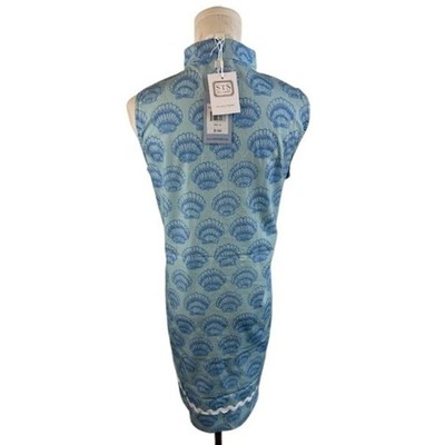 New Sail to Sable STS Short Ric Rac Blue Seashell Dress Women's Size Medium - Image 3