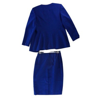 Emily Skirt Suit Women's Size 8 Royal Blue Soutache Beaded Set Vintage - Image 3