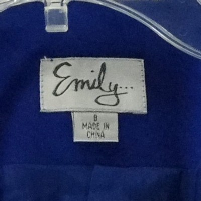 Emily Skirt Suit Women's Size 8 Royal Blue Soutache Beaded Set Vintage - Image 4