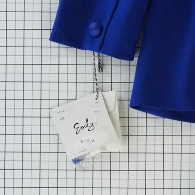 Emily Skirt Suit Women's Size 8 Royal Blue Soutache Beaded Set Vintage - Image 6