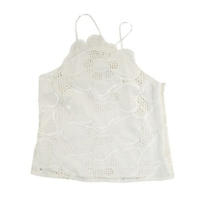 Corey Lynn Calter Camisole Halter Top Women's Size XS White Eyelet Scalloped - Image 2