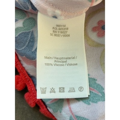 Boden Floral Print Dress Pink Red Blue Women's Long Sleeve Size 10 - Image 5