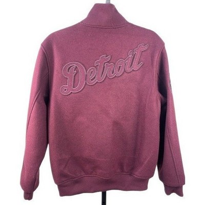 Pro Standard Detroit Tigers Men's Size Small Burgundy Wool Blend Varsity Jacket - Image 3