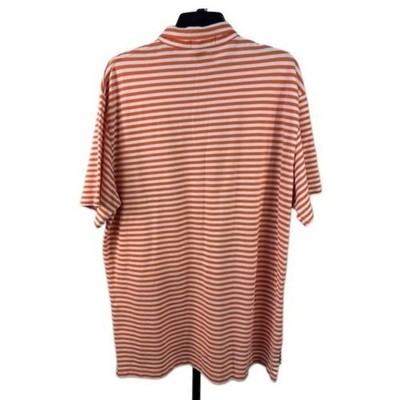 Polo Ralph Lauren Men's Size XL Orange Striped Short Sleeve Cotton Polo Shirt - Image 3