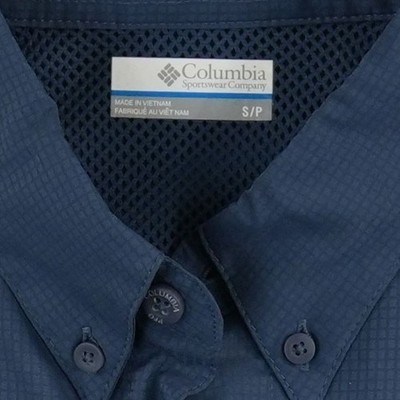 NEW Columbia PFG Tamiami Shirt Men's Size Small Navy Blue UPF 40 - Image 5