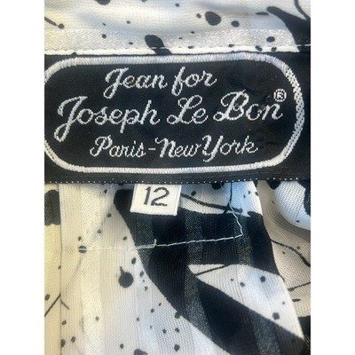 Jean for Joseph Le Bon Paris New York Artsy Top Blouse Black White Size 12 80s - Image 6