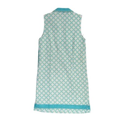 Vineyard Vines Shift Dress Women's Size 4 White Turquoise Leaf Sleeveless - Image 3