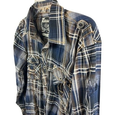 Buckle Black Label Men's Size Large Plaid Slim Fit Long Sleeve Button Top Shirt - Image 2