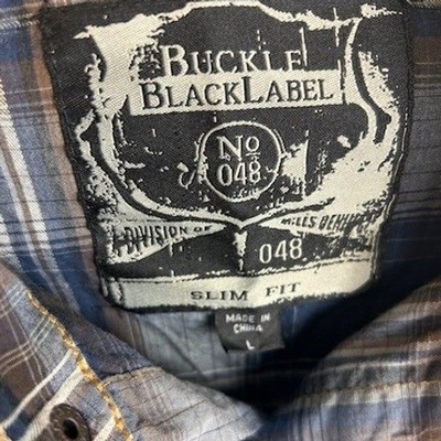 Buckle Black Label Men's Size Large Plaid Slim Fit Long Sleeve Button Top Shirt - Image 4