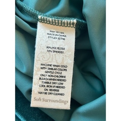 Soft Surroundings Velvet Tunic Button Up Shirt Top Green Long Sleeve Size Large - Image 6