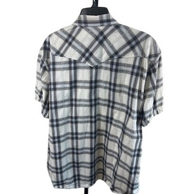 Lucky Brand Western Plaid Pearl Button Short Sleeve Shirt Men's Size XXL - Image 2