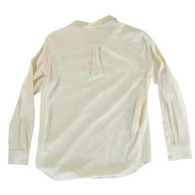 J.McLaughlin 100% Silk Blouse Women's Size Small Cream Ivory Button Shirt Top - Image 3