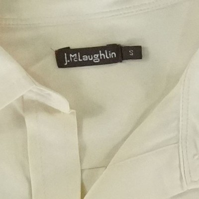 J.McLaughlin 100% Silk Blouse Women's Size Small Cream Ivory Button Shirt Top - Image 5