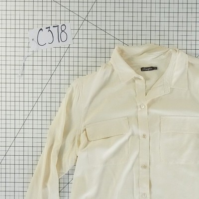 J.McLaughlin 100% Silk Blouse Women's Size Small Cream Ivory Button Shirt Top - Image 8