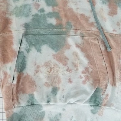 Nike Hoodie Tie-Dye Sweatshirt Women's Size Small Sage Green Pink Pullover - Image 3