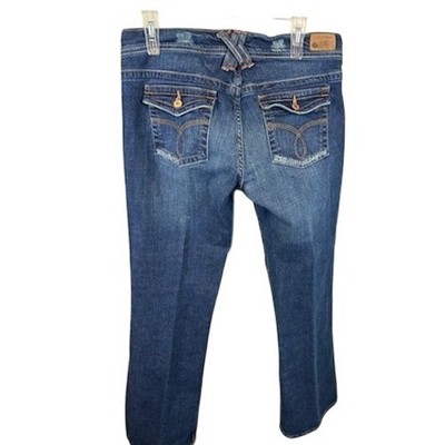 Hippie Jeans Bootcut Dark Wash Denim Low Rise X Detail Size 13 Vintage - Image 2