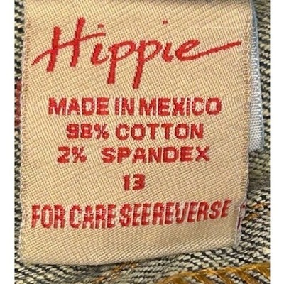 Hippie Jeans Bootcut Dark Wash Denim Low Rise X Detail Size 13 Vintage - Image 4