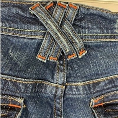 Hippie Jeans Bootcut Dark Wash Denim Low Rise X Detail Size 13 Vintage - Image 5