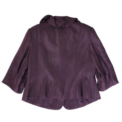 Adrianna Papell Evening Jacket Women's Size 20W Purple Ruffle-Collar Top - Image 3