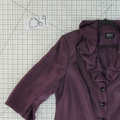 Adrianna Papell Evening Jacket Women's Size 20W Purple Ruffle-Collar Top - Image 8