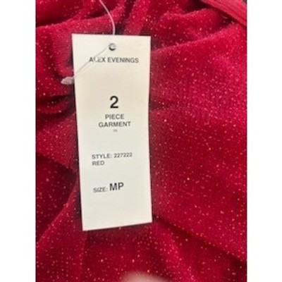 Alex Evenings Red Metallic Camisole & Jacket Set Holiday Size Medium Petite MP - Image 6