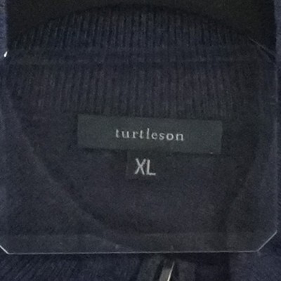 Turtleson 100% Cashmere Sweater Men's Size XL Navy Blue Quarter Zio - Image 5