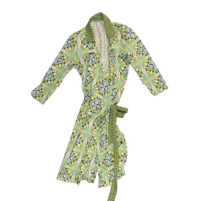 J McLaughlin Wrap Dress Women's Size Small Green Yellow 3/4 Sleeve Jersey - Image 2