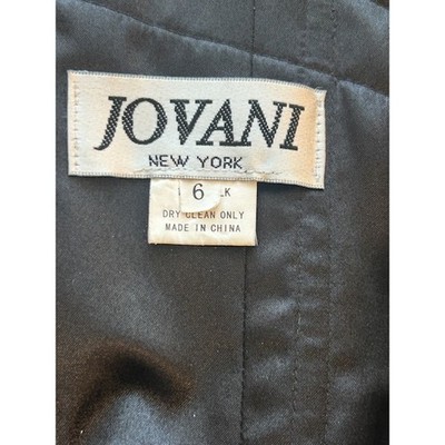 Vintage Jovani New York Black Beaded Lace Silk Chiffon Maxi Formal Dress Size 6 - Image 4