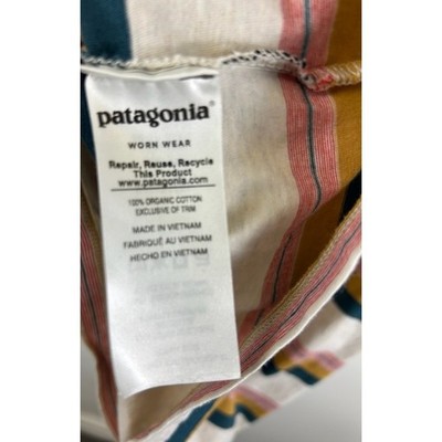 Patagonia Men's Size Small Organic Cotton Striped Pocket T Shirt Top - Image 5