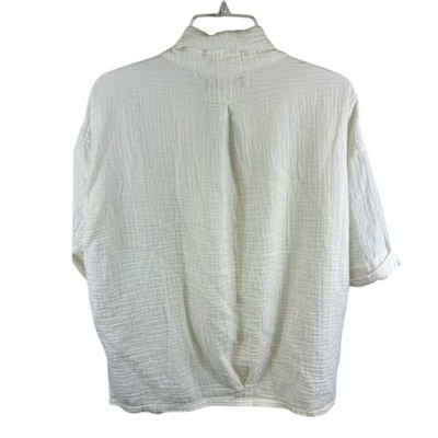 We The Free People White Cotton Button Kimono Top Blouse Size Small - Image 3