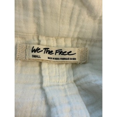 We The Free People White Cotton Button Kimono Top Blouse Size Small - Image 4