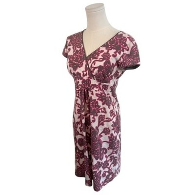Boden Floral Print Jersey Dress Short Sleeve Casual Pink Gray Size 6P - Image 2