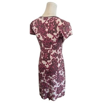 Boden Floral Print Jersey Dress Short Sleeve Casual Pink Gray Size 6P - Image 3