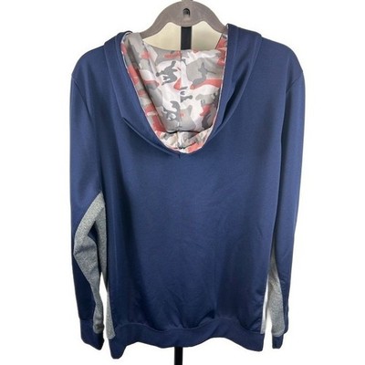 Superman Men's Size Medium Navy Blue Hoodie Camo Logo Athletic Sweatshirt - Image 3