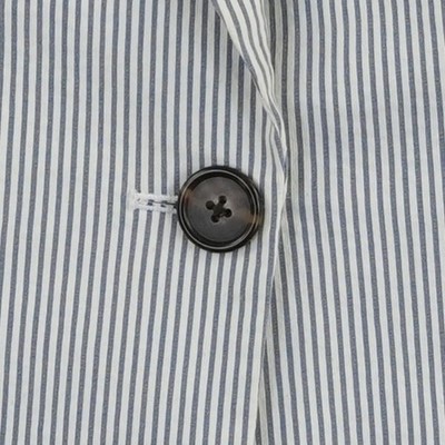 J.Crew Seersucker Blazer Women's Size 6 Blue White Striped Single Button Jacket - Image 3