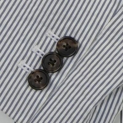 J.Crew Seersucker Blazer Women's Size 6 Blue White Striped Single Button Jacket - Image 4
