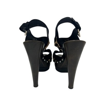 Dior Leopard Print Heels Suede Leather Platform Sandals Size 38 $1,295 - Image 5