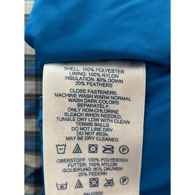 Lands' End Blue Plaid Check Down Puffer Vest Button Women's Size Small - Image 5