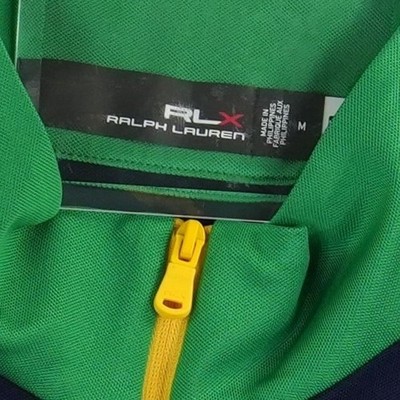 RLX Ralph Lauren Polo Shirt Women's Size Medium Navy Colorblock Quarter Zip Golf - Image 4