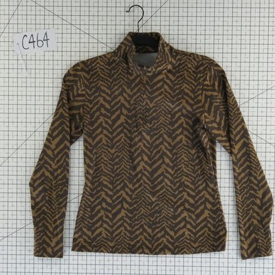 J.McLaughlin Top Women's Size Small Brown Tan Chevron Animal Print 1/4 Zip Shirt - Image 7
