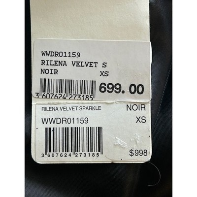 New Zadig & Voltaire Rilena Velvet Sparkle Dress Black Silver Tiger Size XS $998 - Image 7