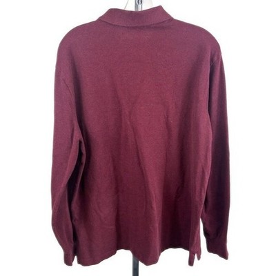 Polo Ralph Lauren Classic Fit Long Sleeve Polo Shirt Maroon Men's Size Large - Image 3