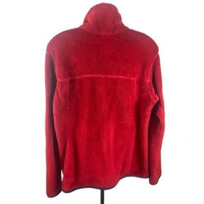 Patagonia Synchilla Red Fleece Pullover Top Snap Pocket Women's Size Large - Image 2