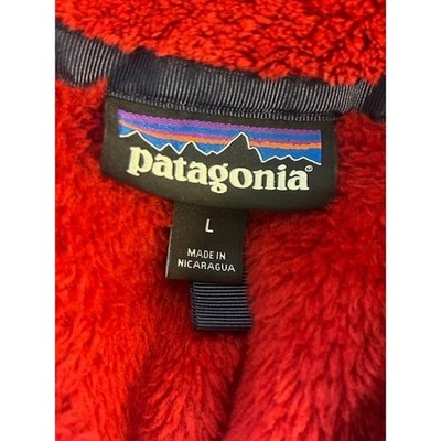 Patagonia Synchilla Red Fleece Pullover Top Snap Pocket Women's Size Large - Image 3