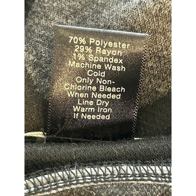 Ann Taylor Women's Size Medium Black Gray Polka Dot Boat Neck Long Sleeve Ruched - Image 4