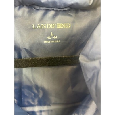Lands' End Down Puffer Vest Navy Blue Full Zip Men's Size Large 42-44 - Image 3