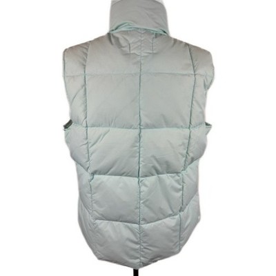 Lands' End Down Puffer Vest Women's Aqua Blue Quilted Size Medium 10-12 - Image 3